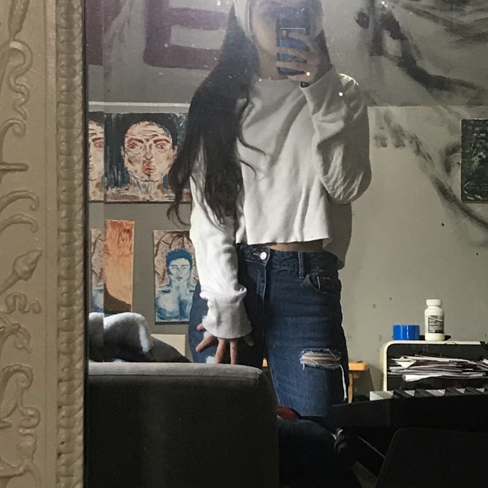 cropped vintage Land Rover sweater